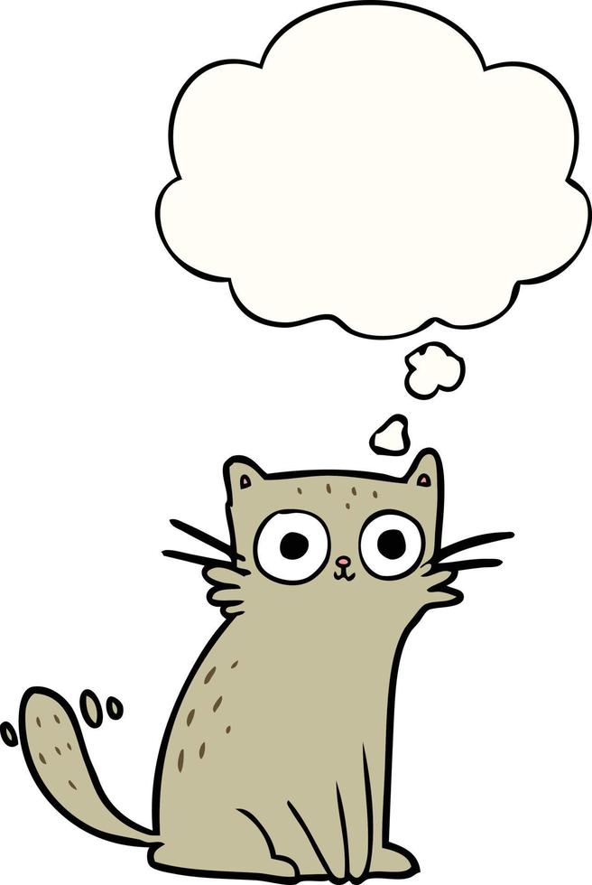 cartoon cat and thought bubble vector