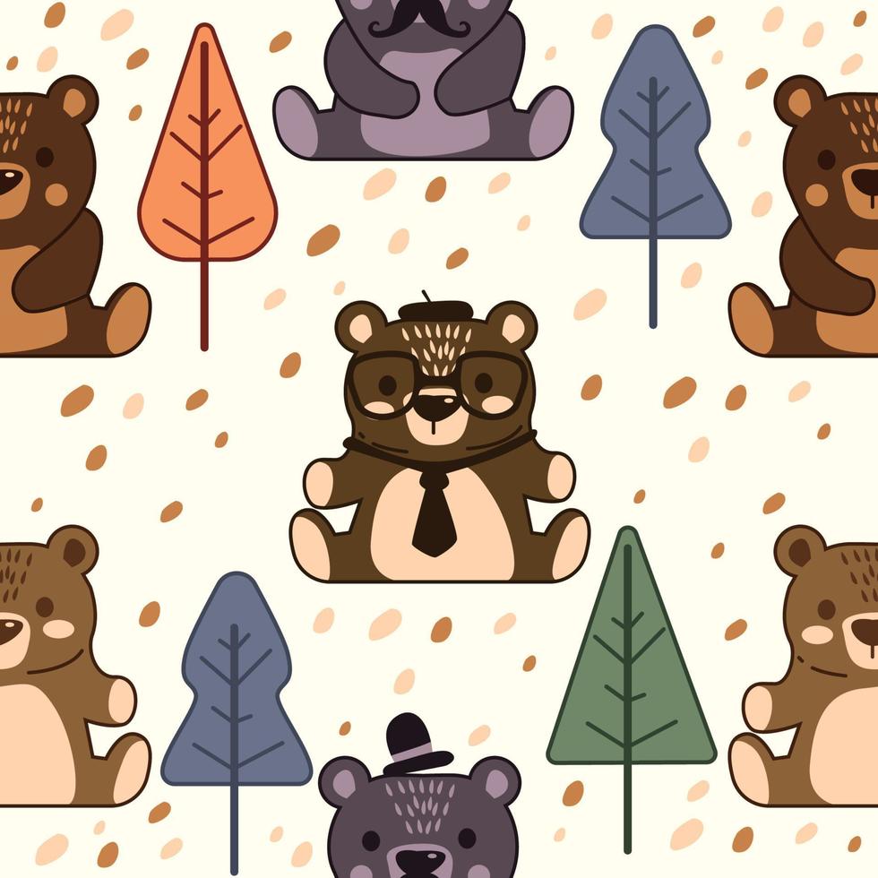 Teddy Bear Seamless Pattern vector