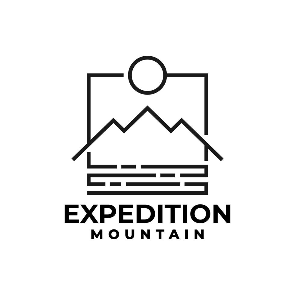 illustration of a mountain with a monoline style. good for business related to mountain expedition. vector