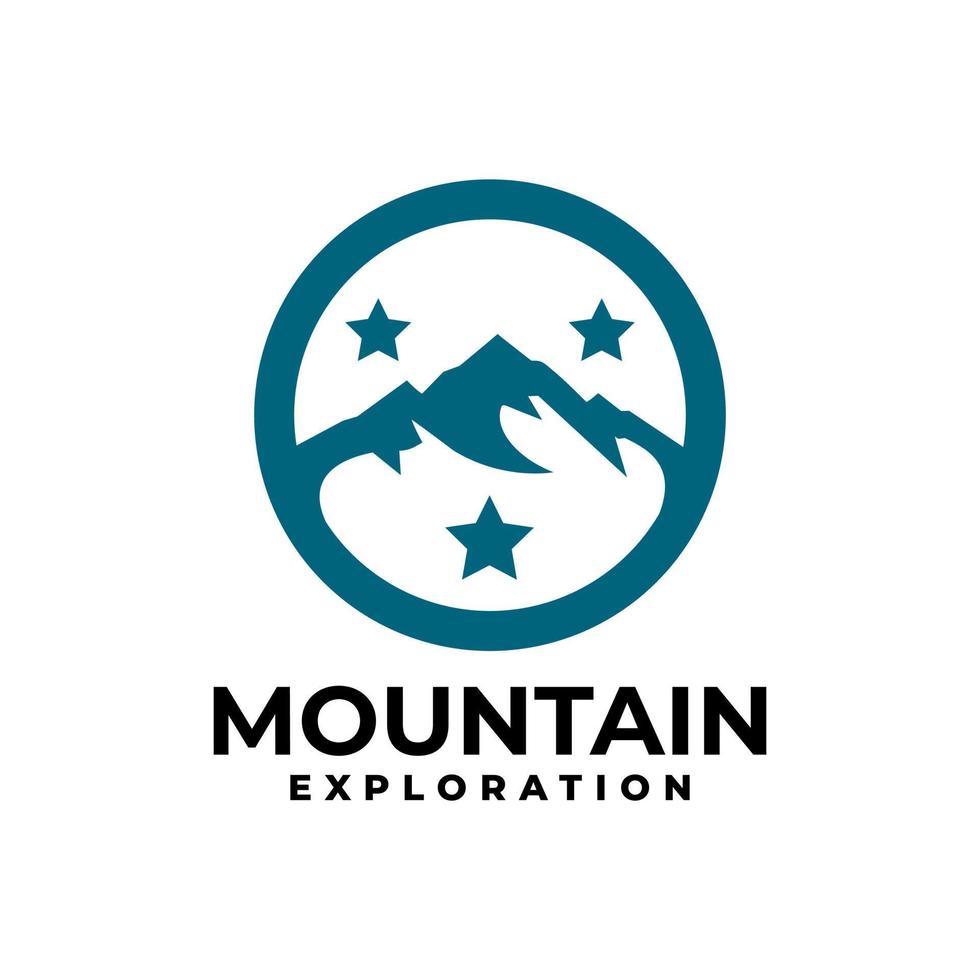 illustration of a mountain inside a circle. good for any business related to mountain expedition. vector