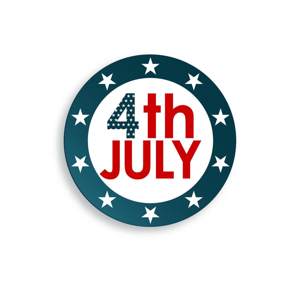 insignia de vector 4 de julio aislado sobre fondo blanco.feliz día de la independencia americana.