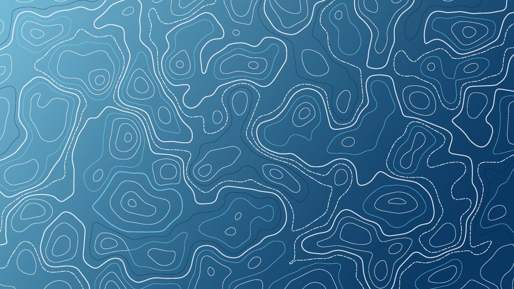 fondo azul con contorno de mapa. papel tapiz vectorial topográfico. vector