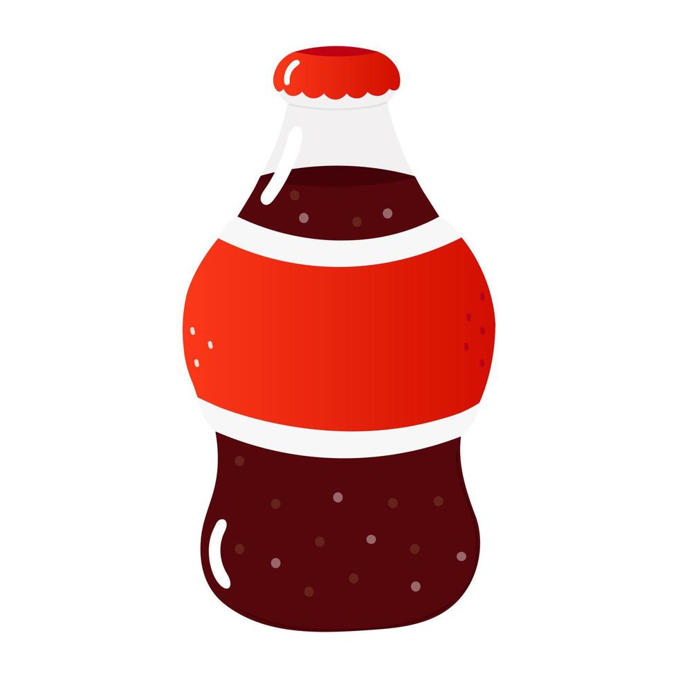 Cute funny bottle cold drink cola character. Vector hand drawn cartoon kawaii character illustration icon. Isolated on white background. Bottle cold drink cola concept