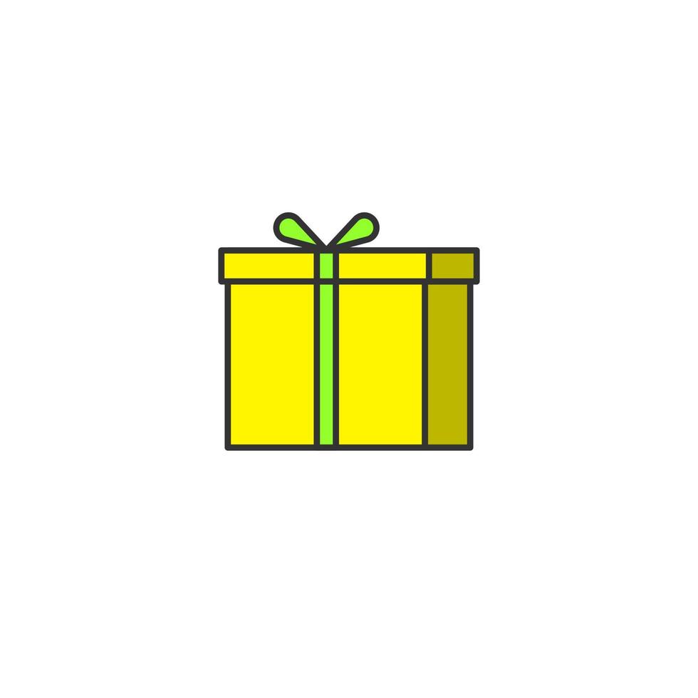 Gift box icon with cartoon style vector