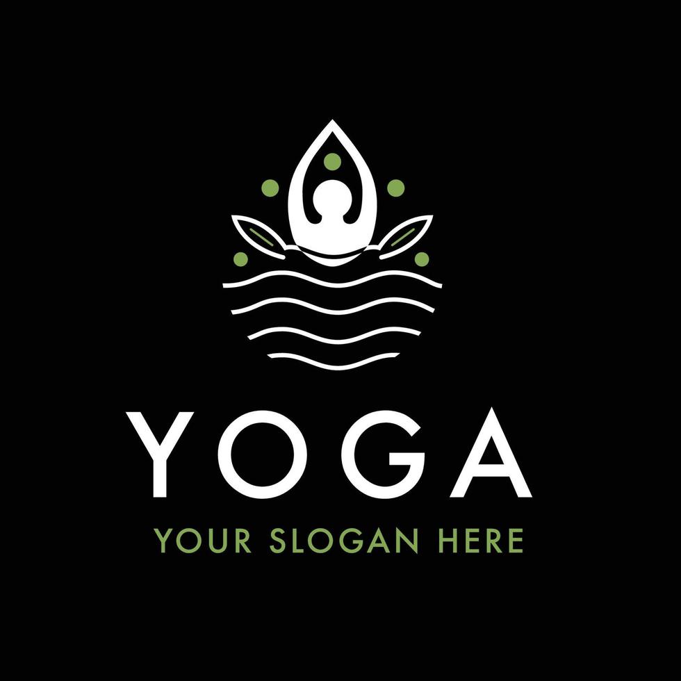 icono plano del logotipo de yoga de flor de loto aislado en el fondo vector