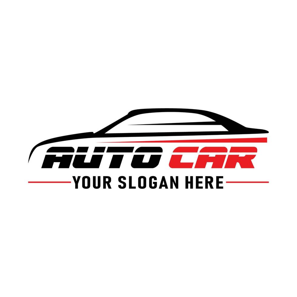 Auto style car logo design with concept sports vehicle icon silhouette isolated on background. Vector illustration.