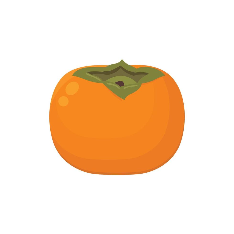 vector plano de fruta de tomate caqui amarillo aislado sobre fondo blanco. icono gráfico de ilustración plana