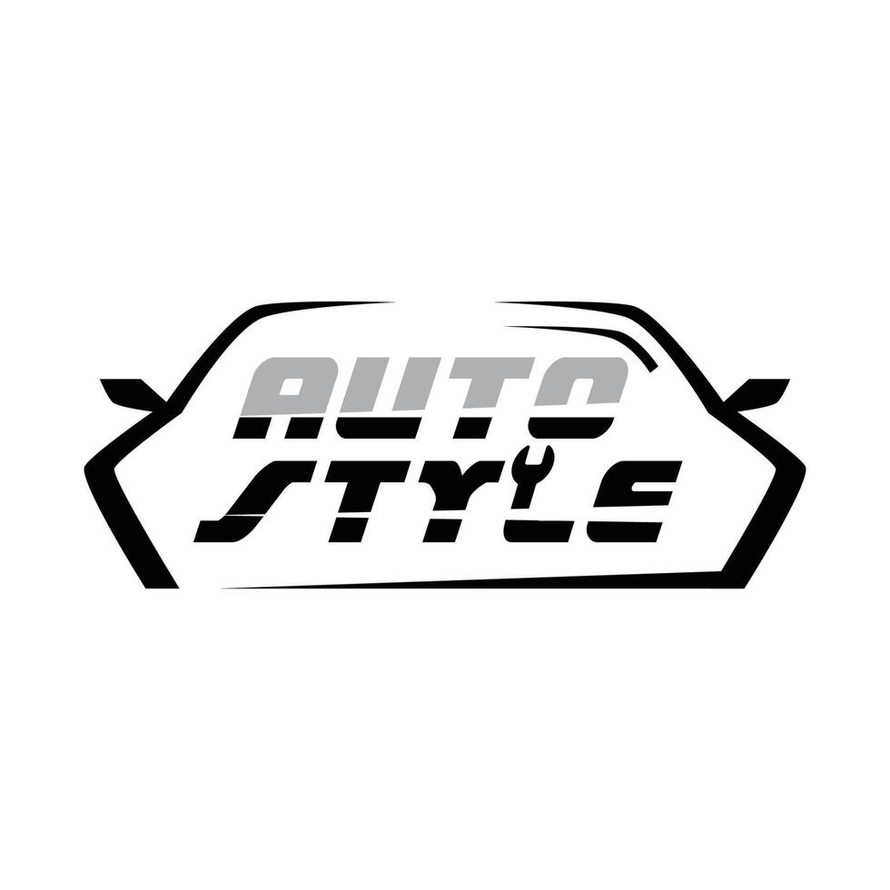 Auto style car logo design with concept sports vehicle icon silhouette isolated on background. Vector illustration.