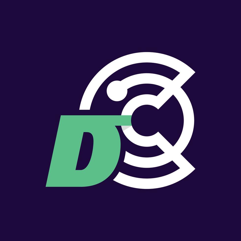 Alphabet D Crypto Logo vector