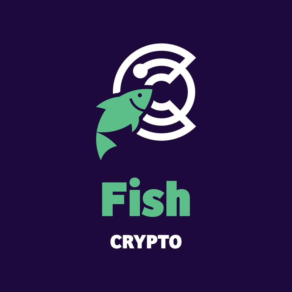 Fish Crypto Logo vector
