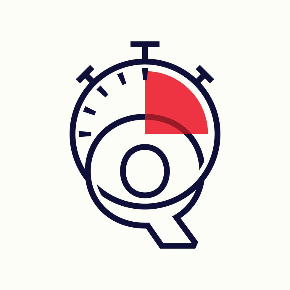 velocidad alfabeto q logo vector