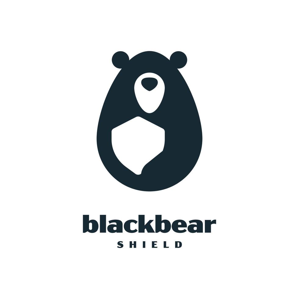 Black Bear Shield Security vector