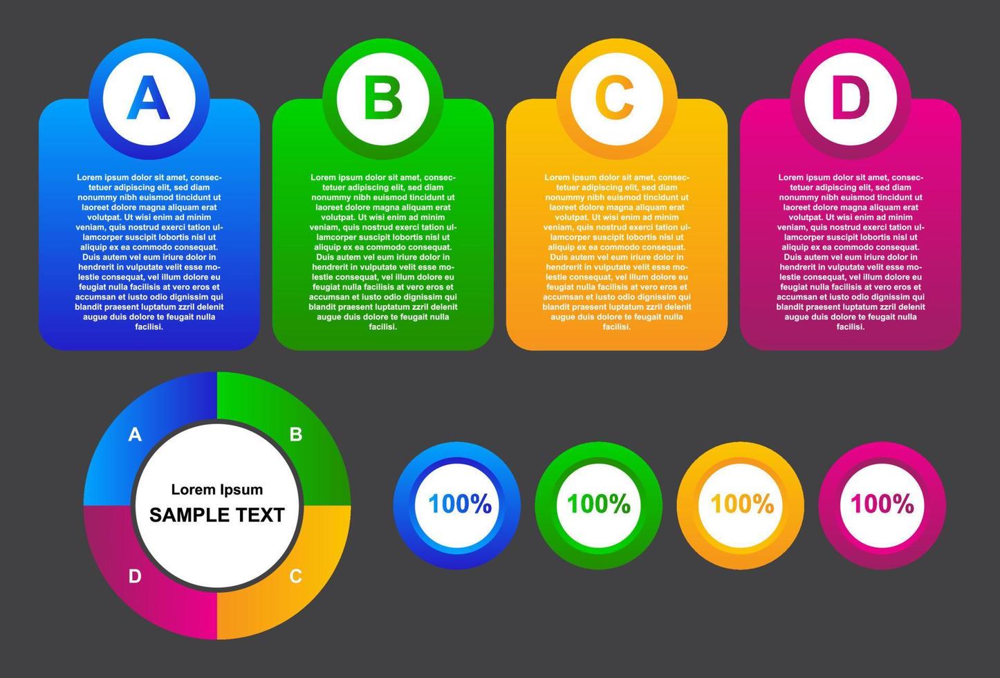 infographic template with full color. designs for banners, presentations and more. vector