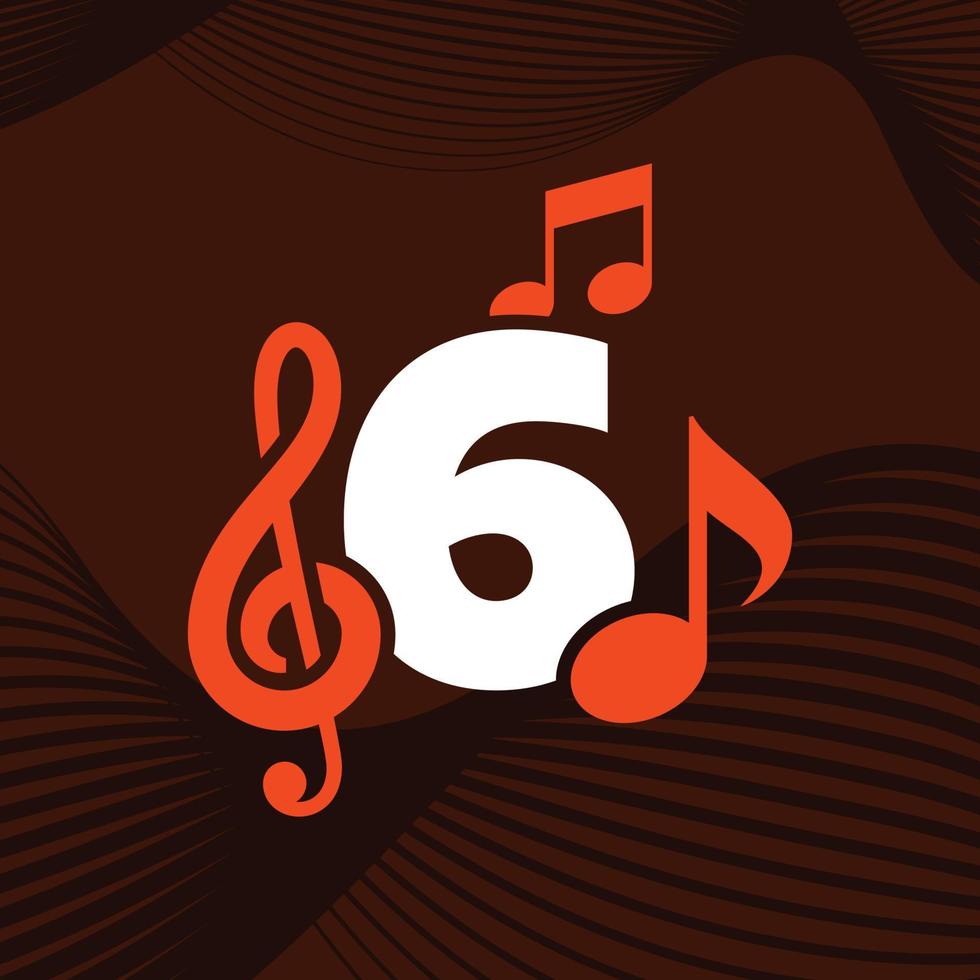 Music Number 6 Logo vector