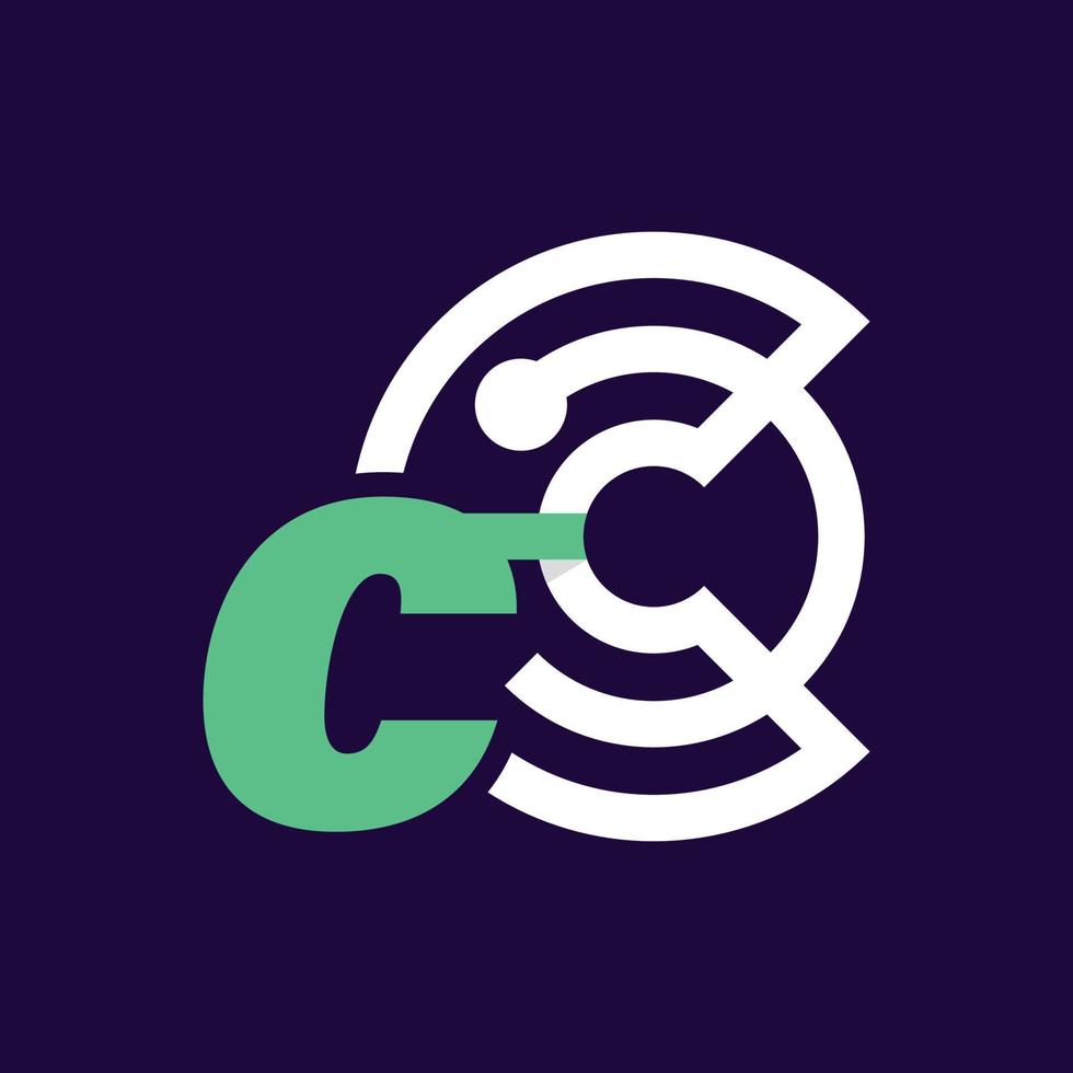 Alphabet C Crypto Logo vector