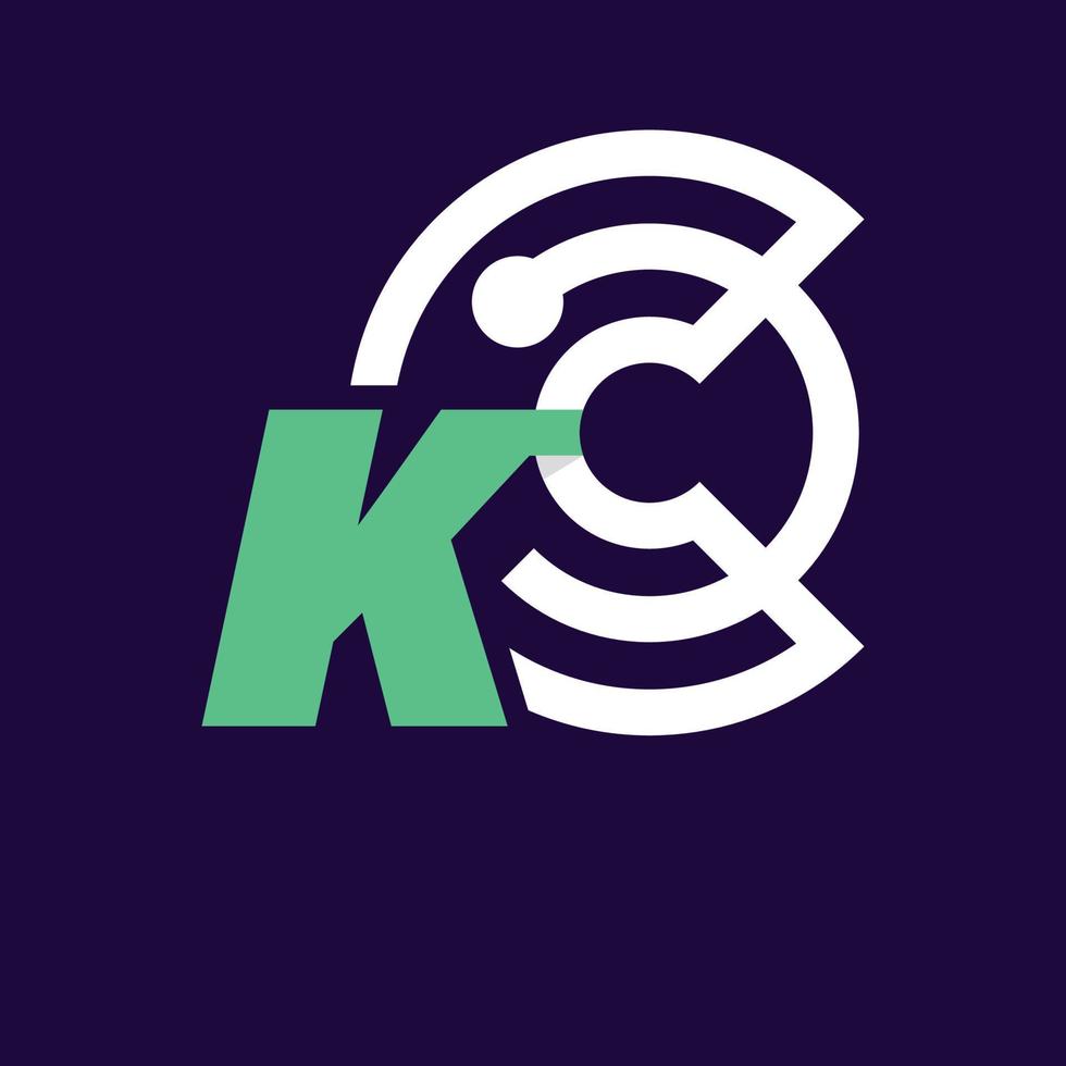 Alphabet K Crypto Logo vector