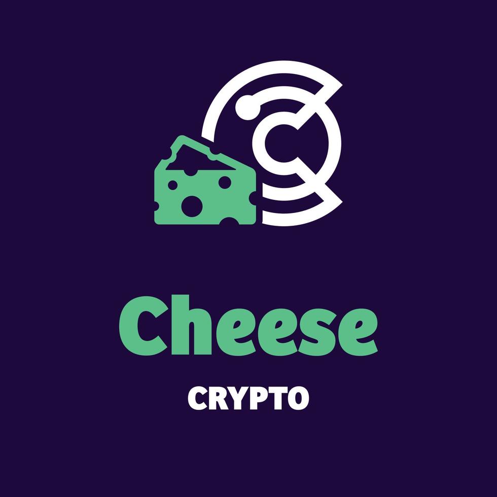 logotipo criptográfico de queso vector