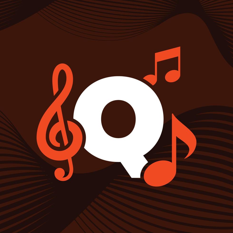 Music Alphabet Q Logo vector