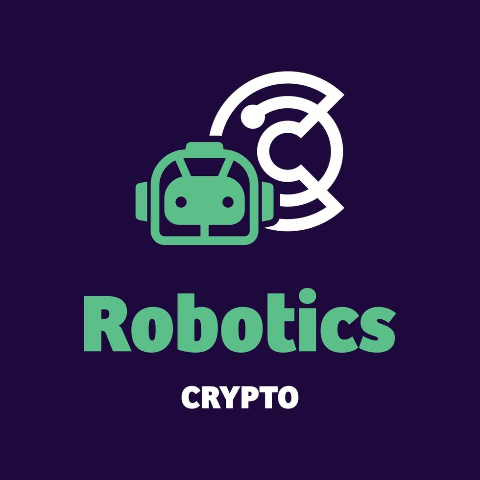 logotipo criptográfico de robótica vector