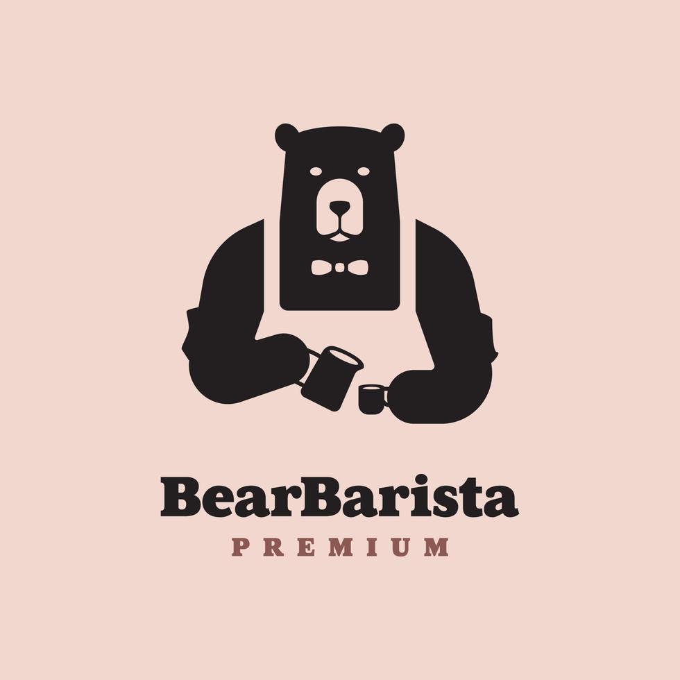 Bear Barista Premium vector