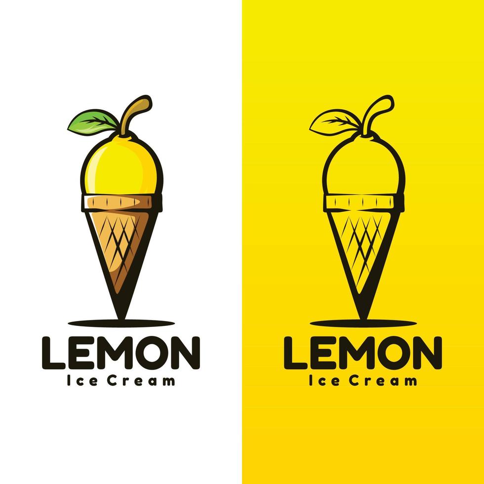 Lemon Ice cream art illustration vector
