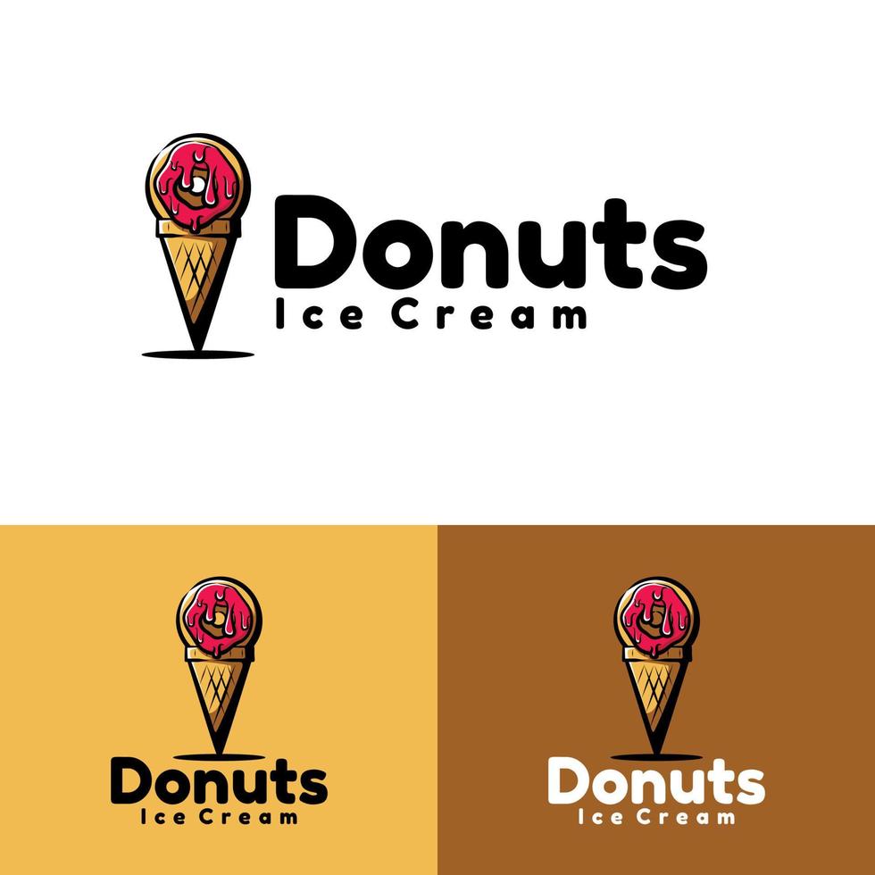 ilustración de arte de helado de donuts vector