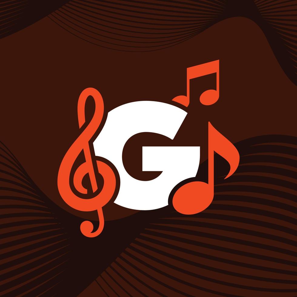 música alfabeto g logotipo vector
