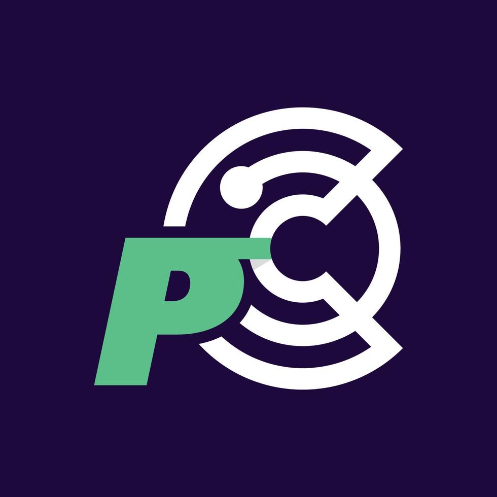 Alphabet P Crypto Logo vector