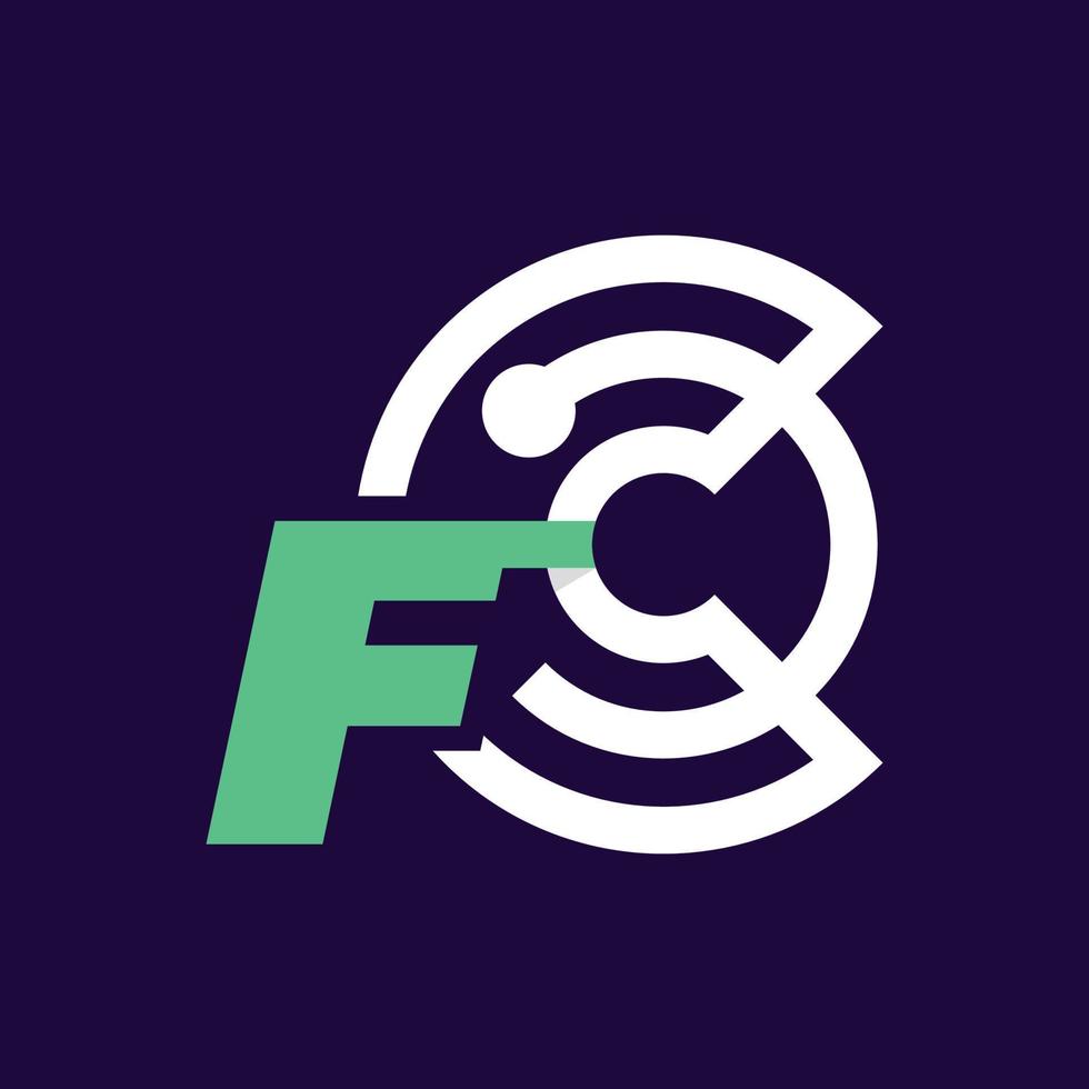 Alphabet F Crypto Logo vector