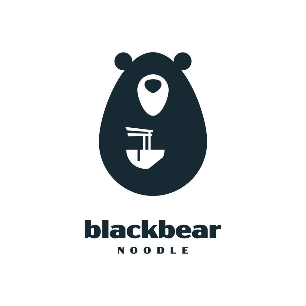 Black Bear Noodle vector