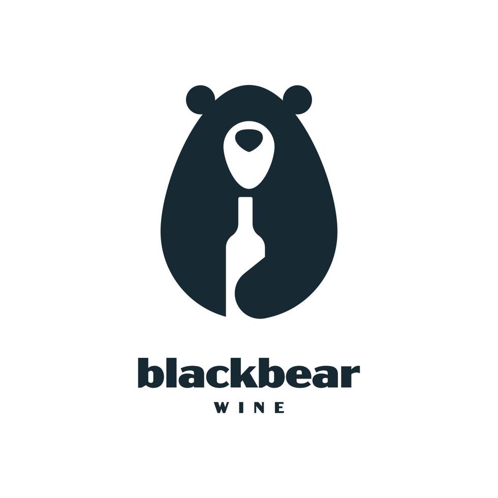 Black Bear Wine vector