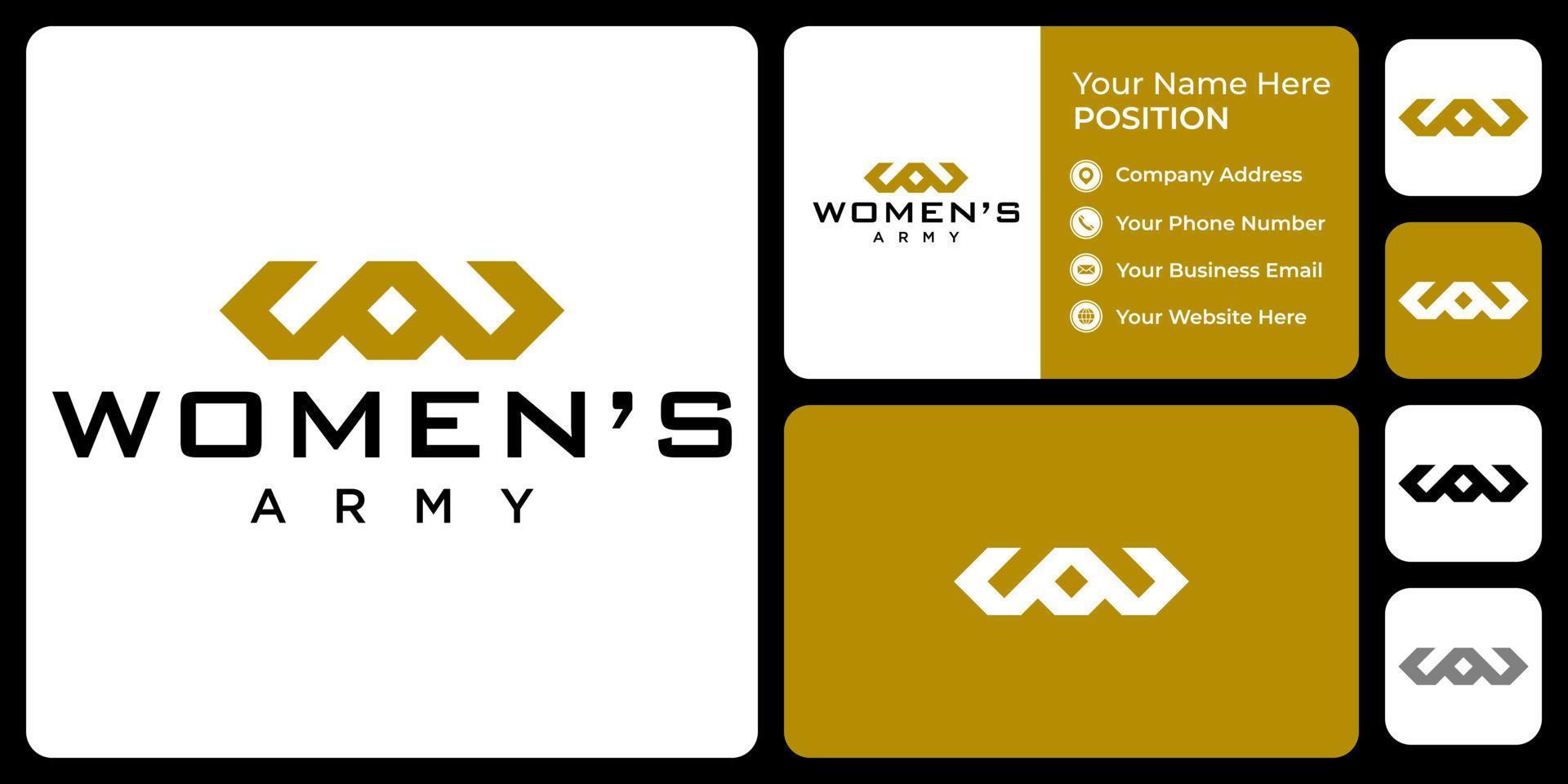 Letter W A monogram fashion logo design with business card template. vector