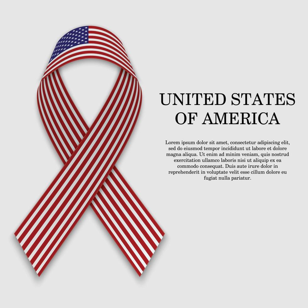 Flag on stripe ribbon isolated on white background. vector