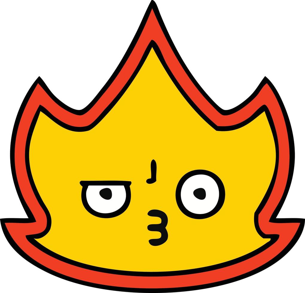 cute cartoon fire flame vector