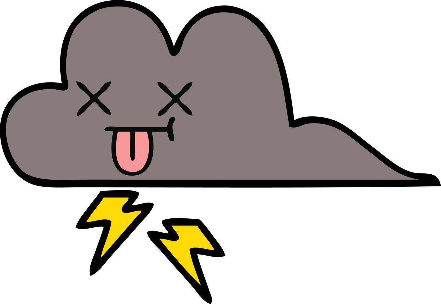 cute cartoon storm cloud vector