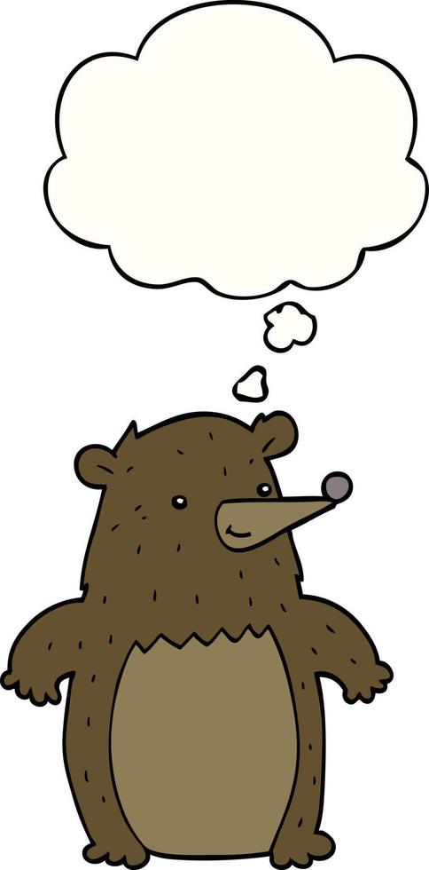 cartoon bear and thought bubble vector