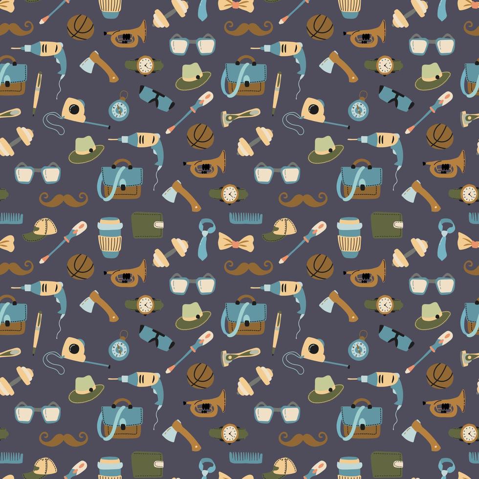 Seamless pattern for the holiday Father's Day. vector