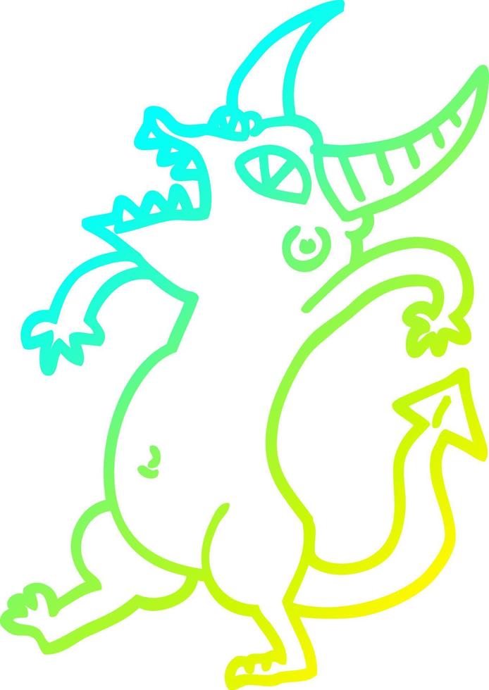 cold gradient line drawing cartoon halloween monster vector