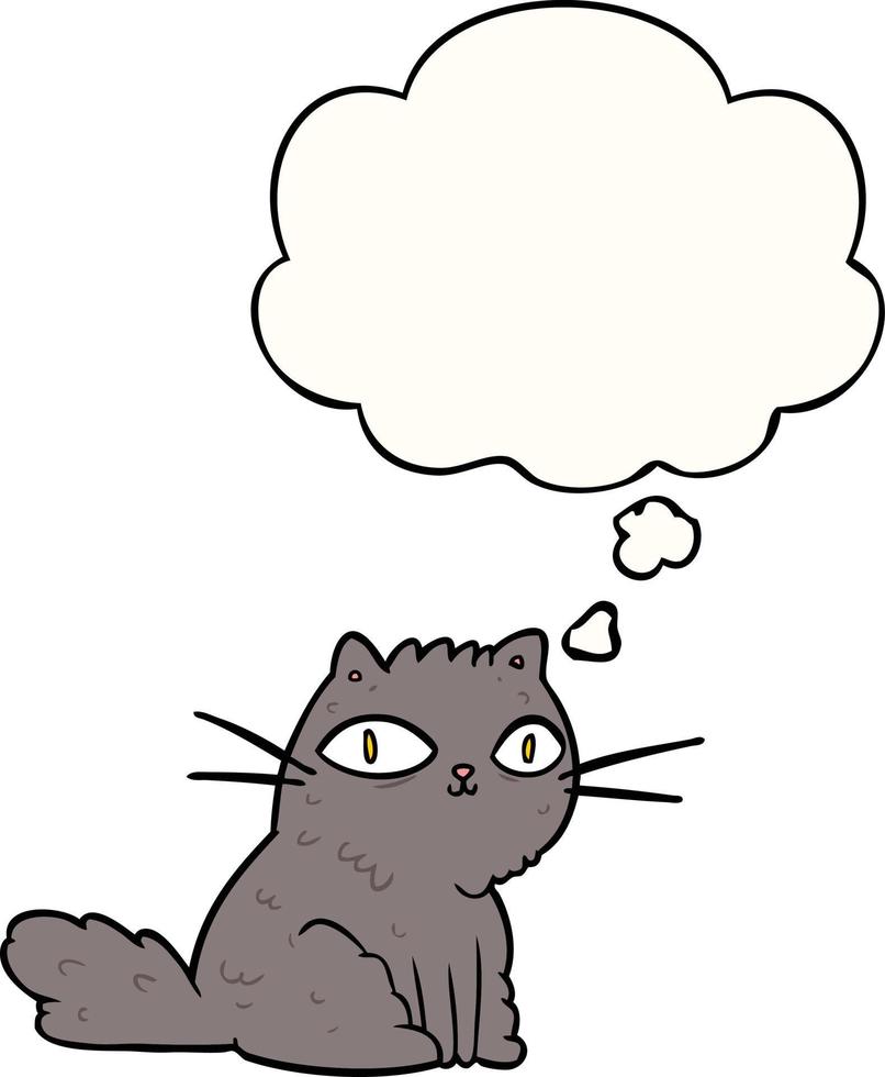 cartoon cat and thought bubble vector