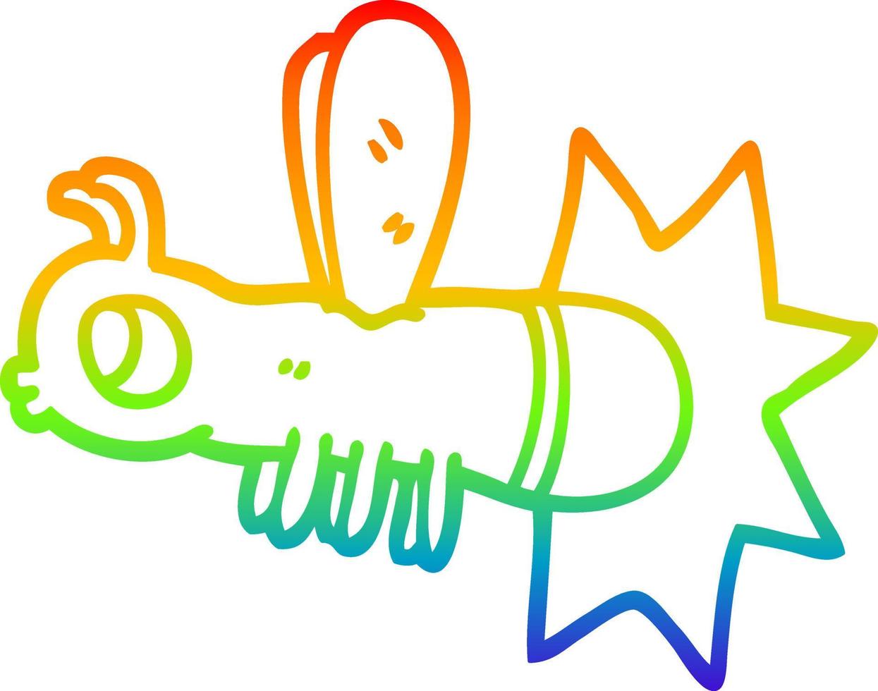 rainbow gradient line drawing cartoon lightning bug vector