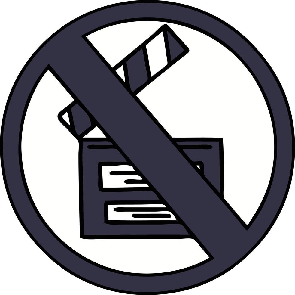 cute cartoon no directors sign vector