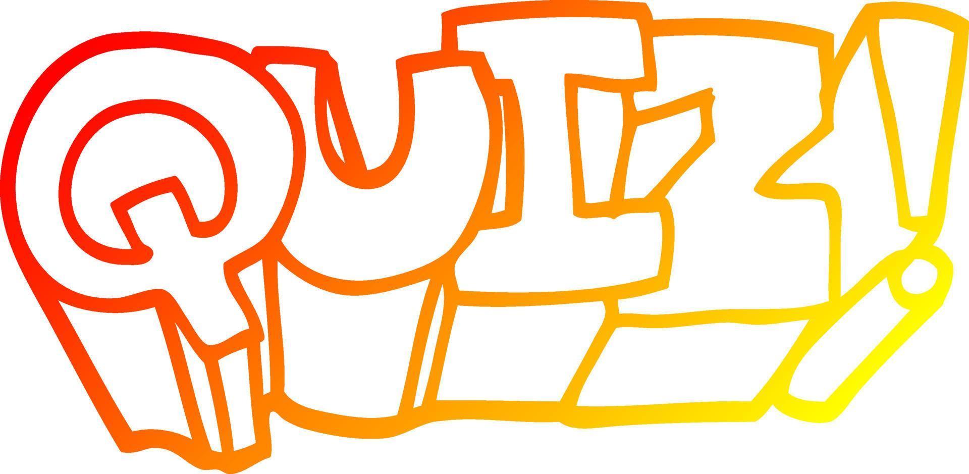 warm gradient line drawing cartoon quiz symbol vector