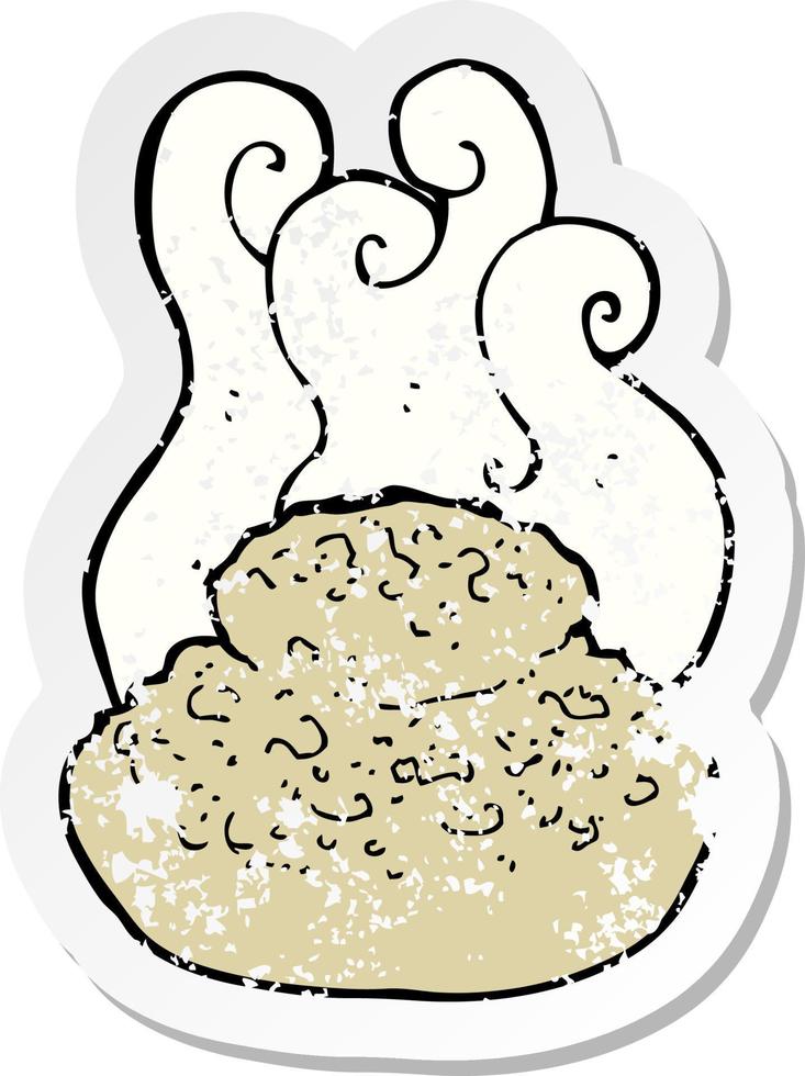 retro distressed sticker of a hot bread vector