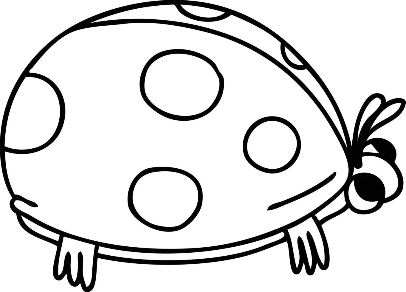 quirky line drawing cartoon ladybird vector