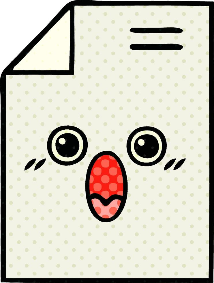comic book style cartoon shocked paper document vector
