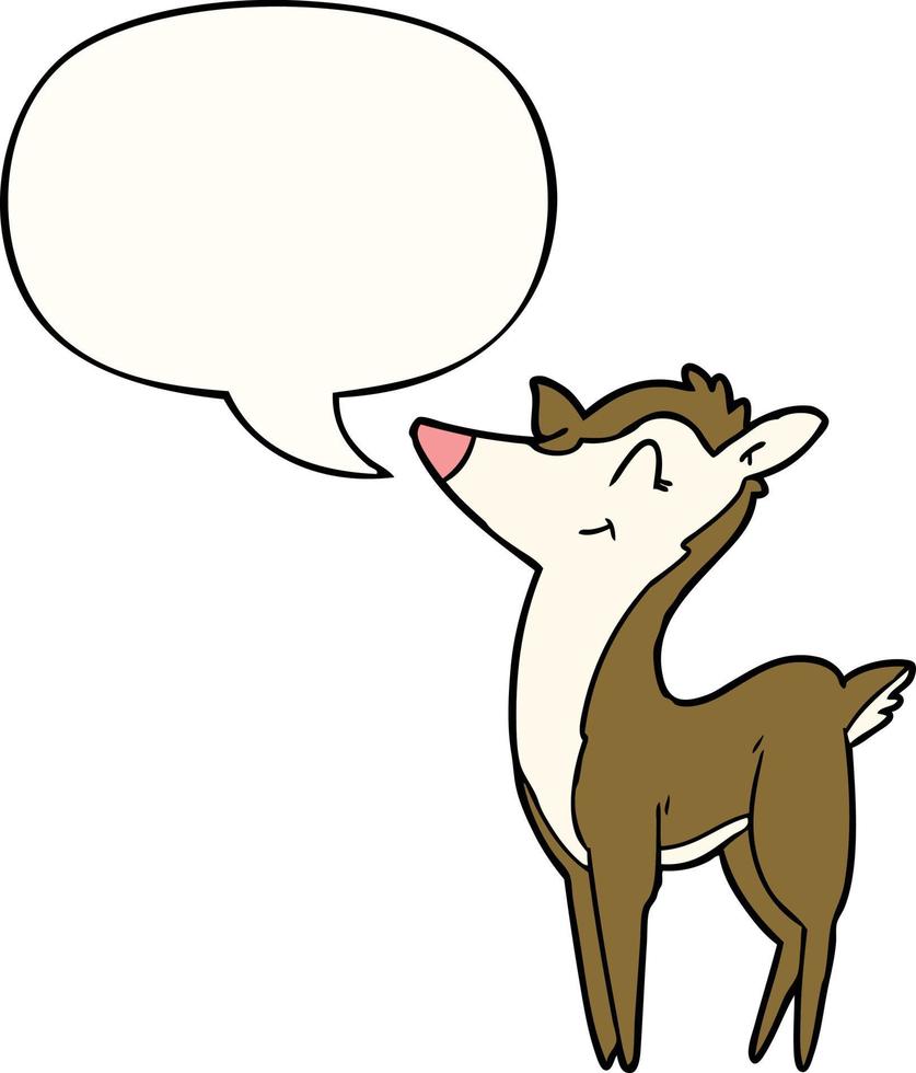 cartoon deer and speech bubble vector