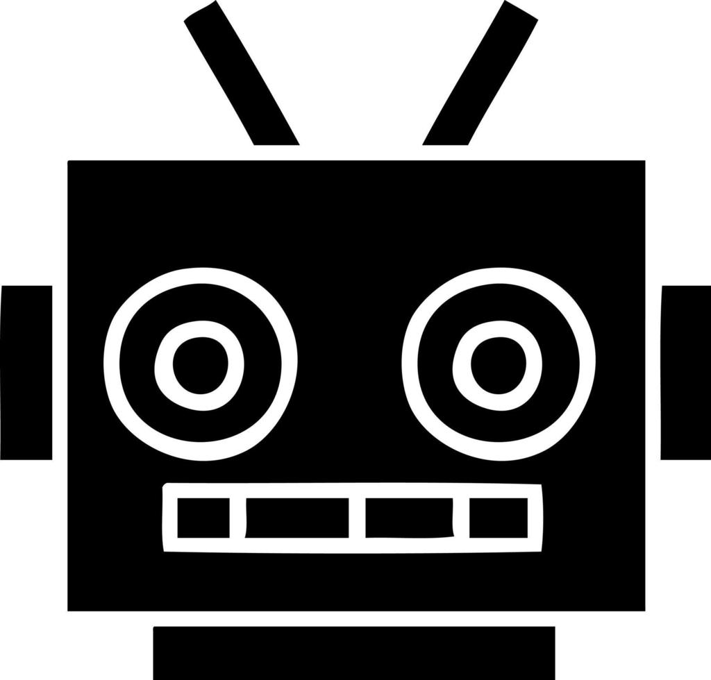 flat symbol robot head vector