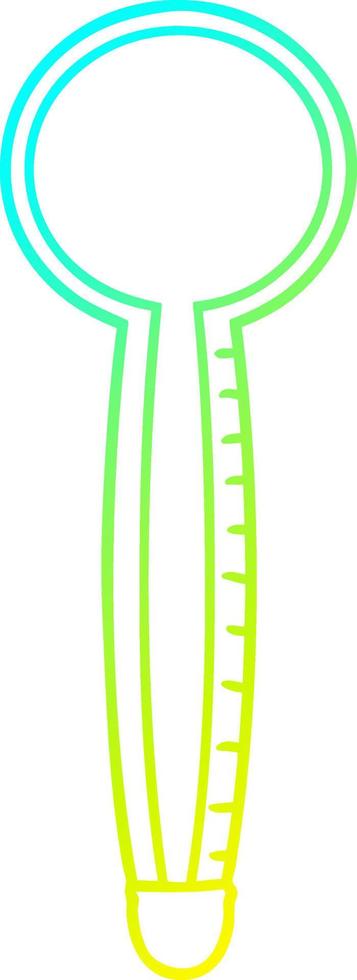 cold gradient line drawing cartoon thermometer vector