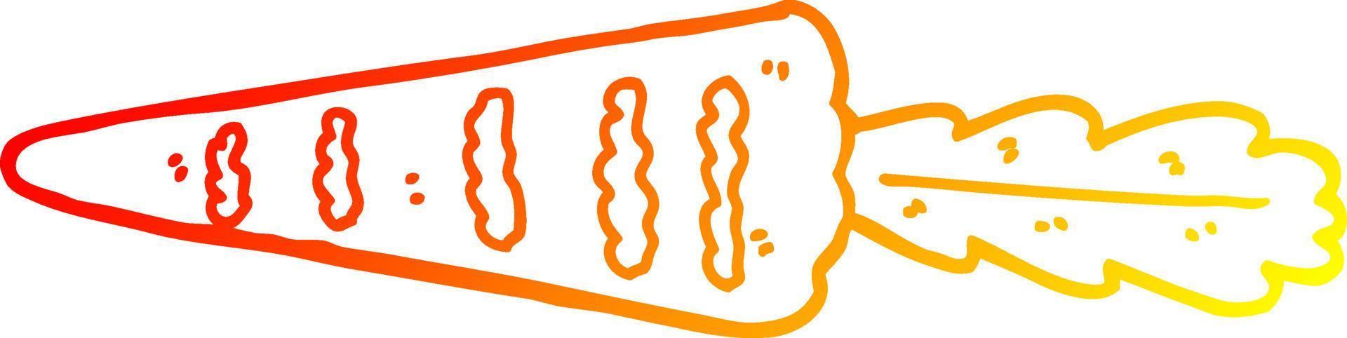 warm gradient line drawing cartoon carrot vector