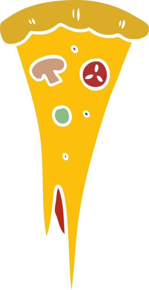 cartoon doodle of a slice of pizza vector